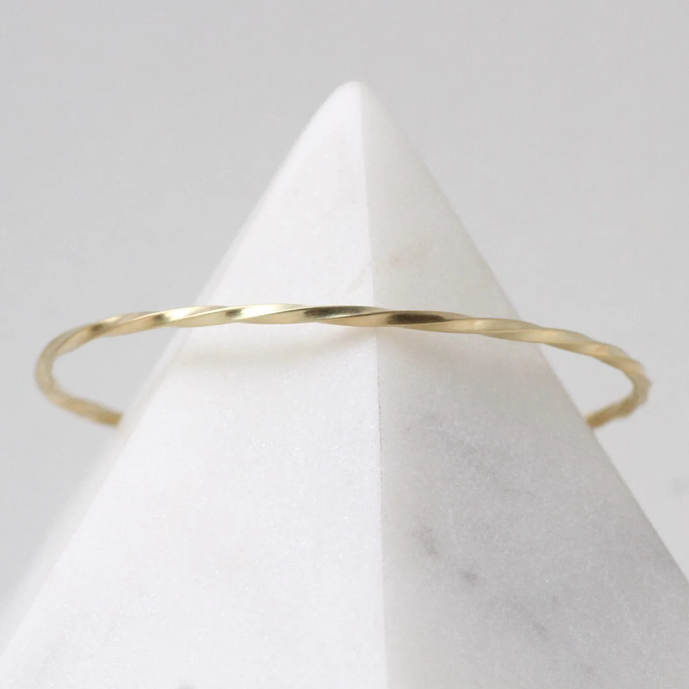 18k Thin Bias Cuff