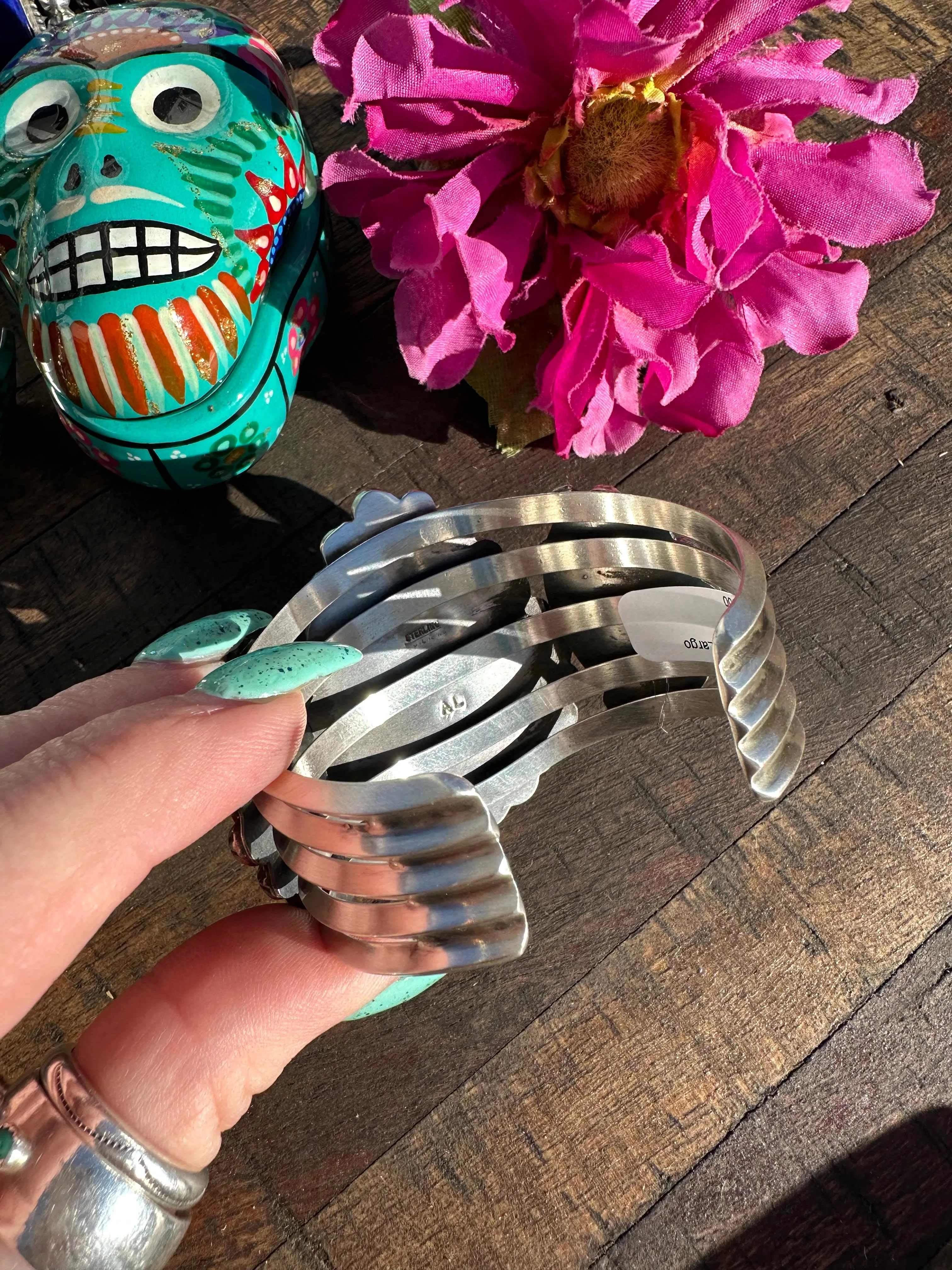3 Stone Red Spiny Cuff