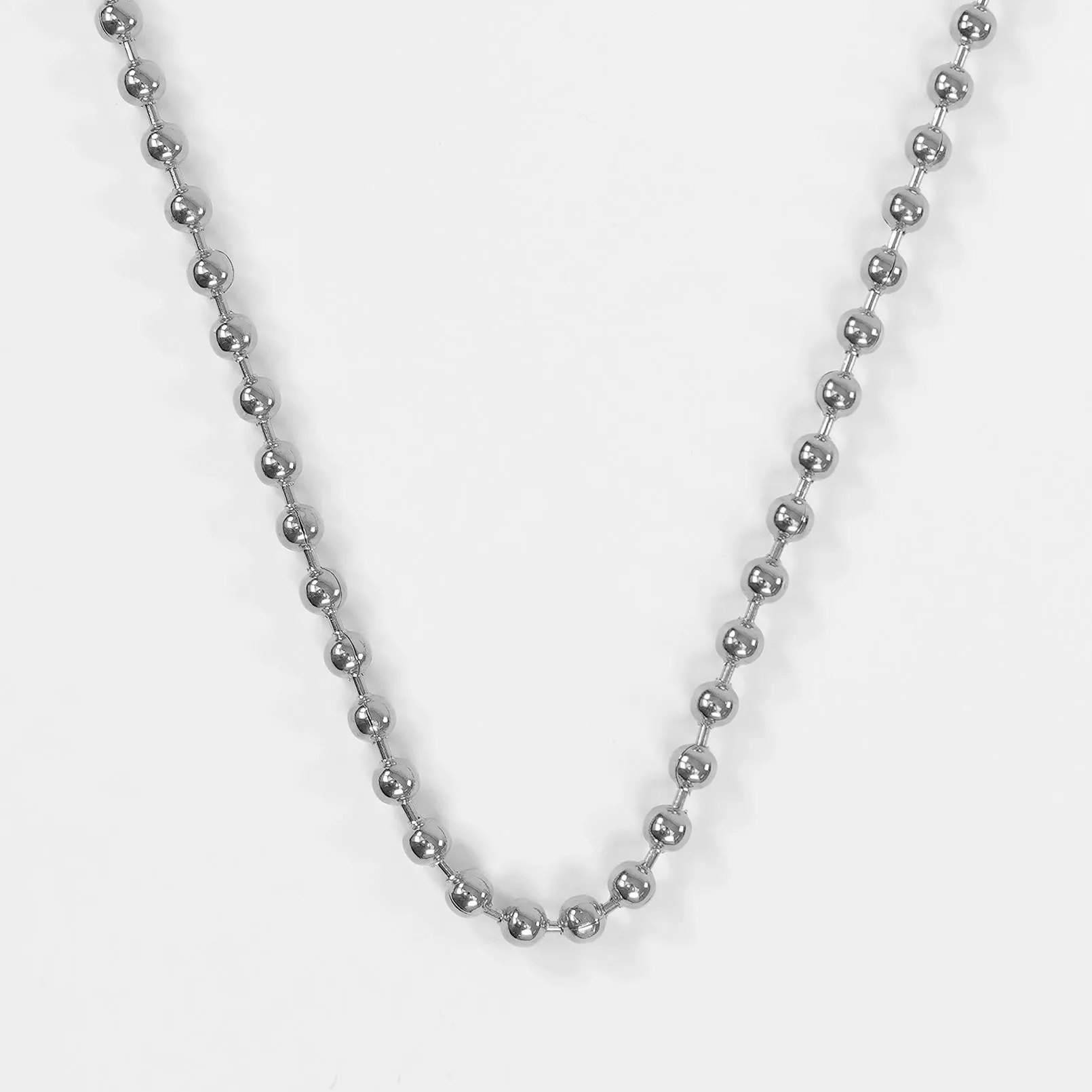 5mm Silver Dog Tag Chain Necklace (29 inches)