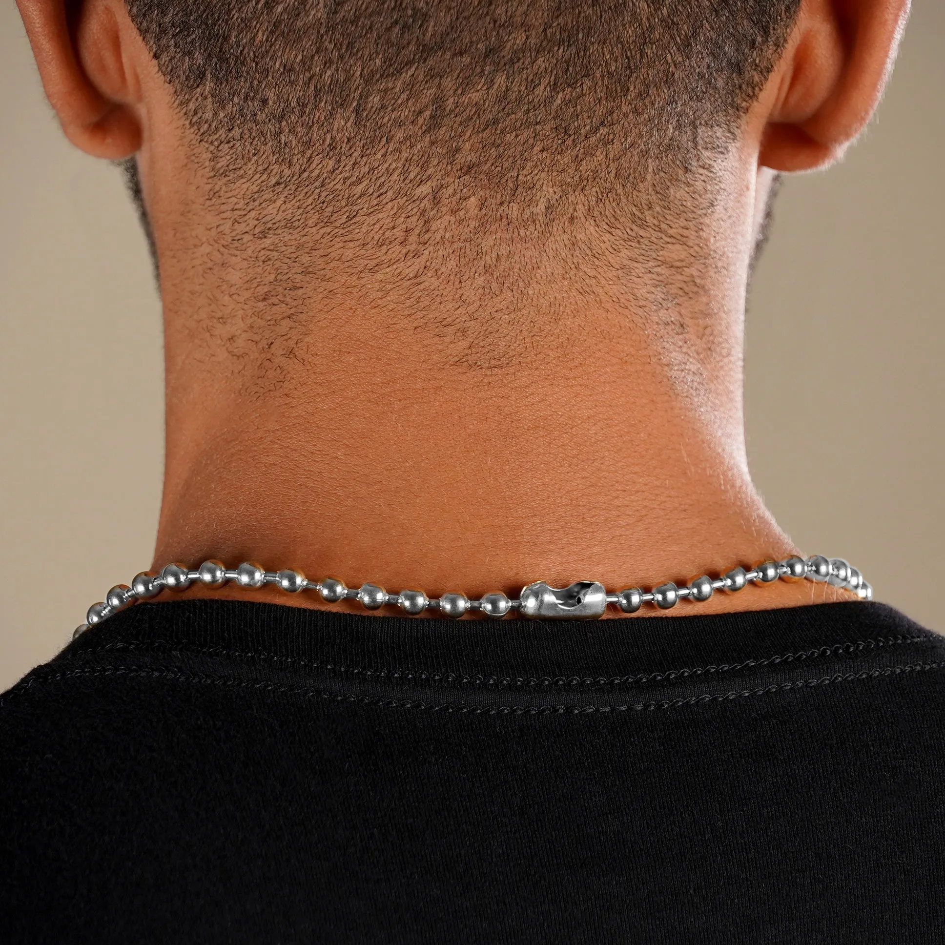5mm Silver Dog Tag Chain Necklace (29 inches)
