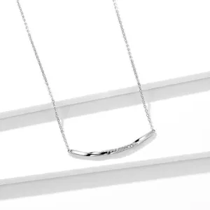 925 Sterling Silver  Necklaces Charm Jewelry Clear Wave BSN130
