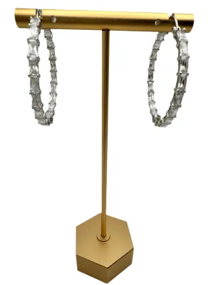 Baguette CZ Hoop Earrings