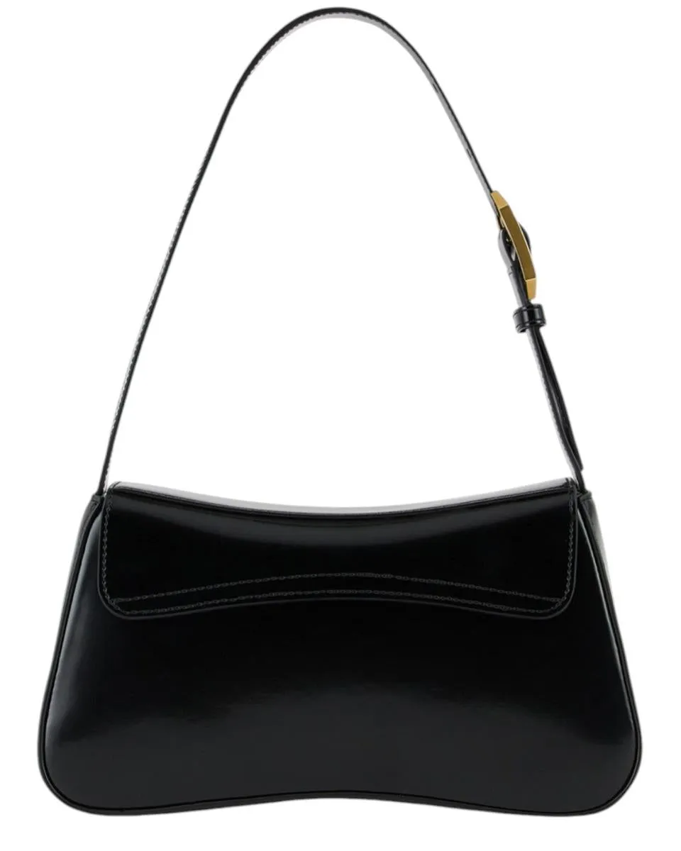 Borsa a spalla baguette finish spazzolato