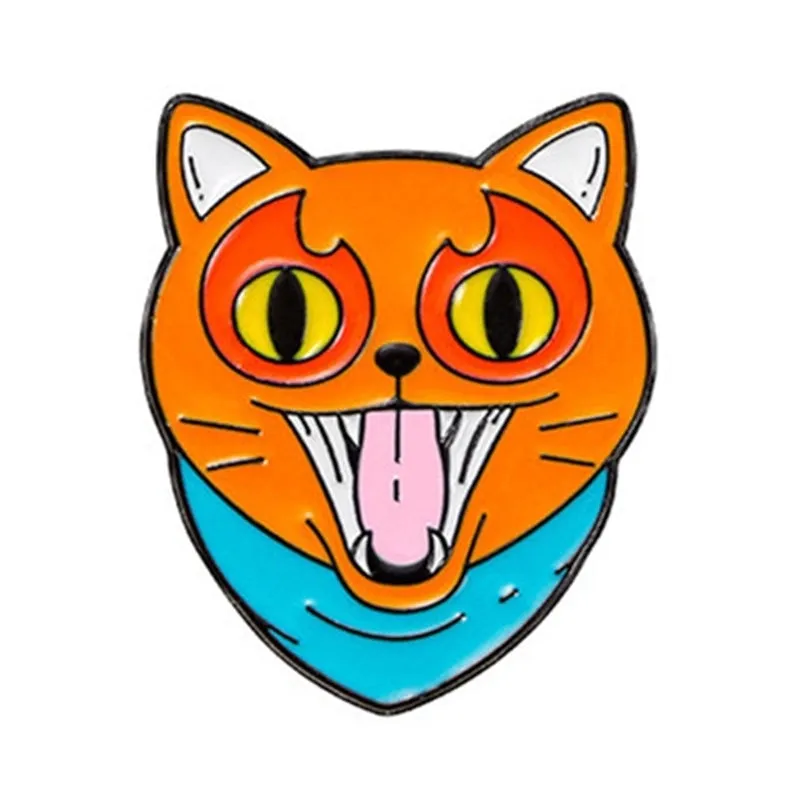Cartoon Style Cute Animal Cat Alloy Stamping Stoving Varnish Plating Unisex Corsage Brooches Collar Pin