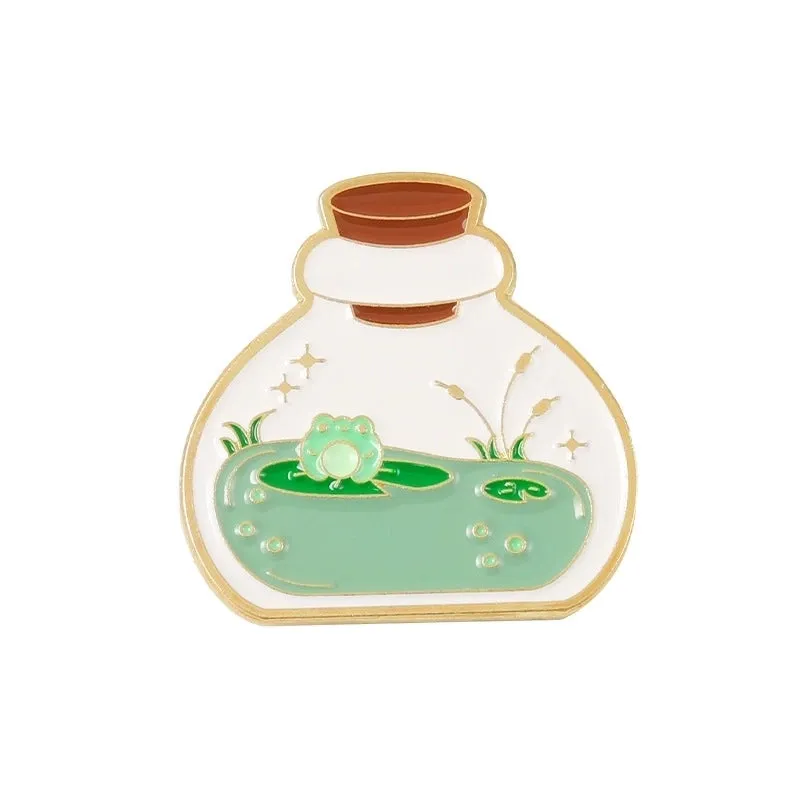 Cartoon Style Cute Animal Frog Alloy Stamping Stoving Varnish Plating Unisex Brooches