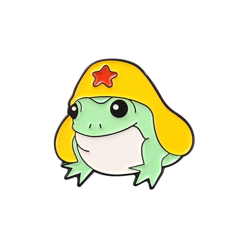 Cartoon Style Cute Animal Frog Alloy Stamping Stoving Varnish Plating Unisex Brooches