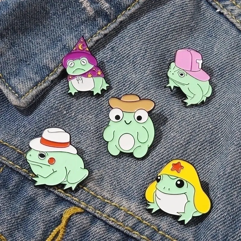 Cartoon Style Cute Animal Frog Alloy Stamping Stoving Varnish Plating Unisex Brooches
