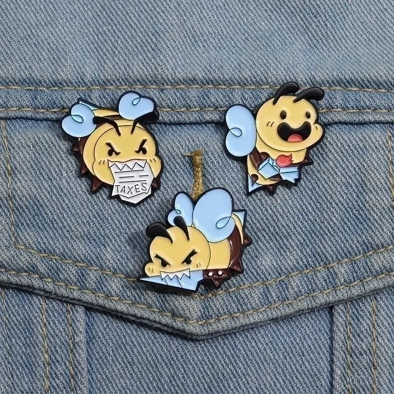 Cartoon Style Cute Animal Squirrel Bee Alloy Stamping Stoving Varnish Plating Unisex Brooches