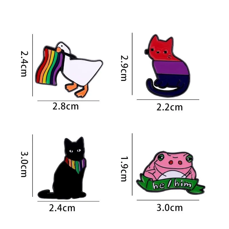 Cartoon Style Cute Cowboy Style Animal Flag Alloy Stamping Stoving Varnish Plating Unisex Brooches