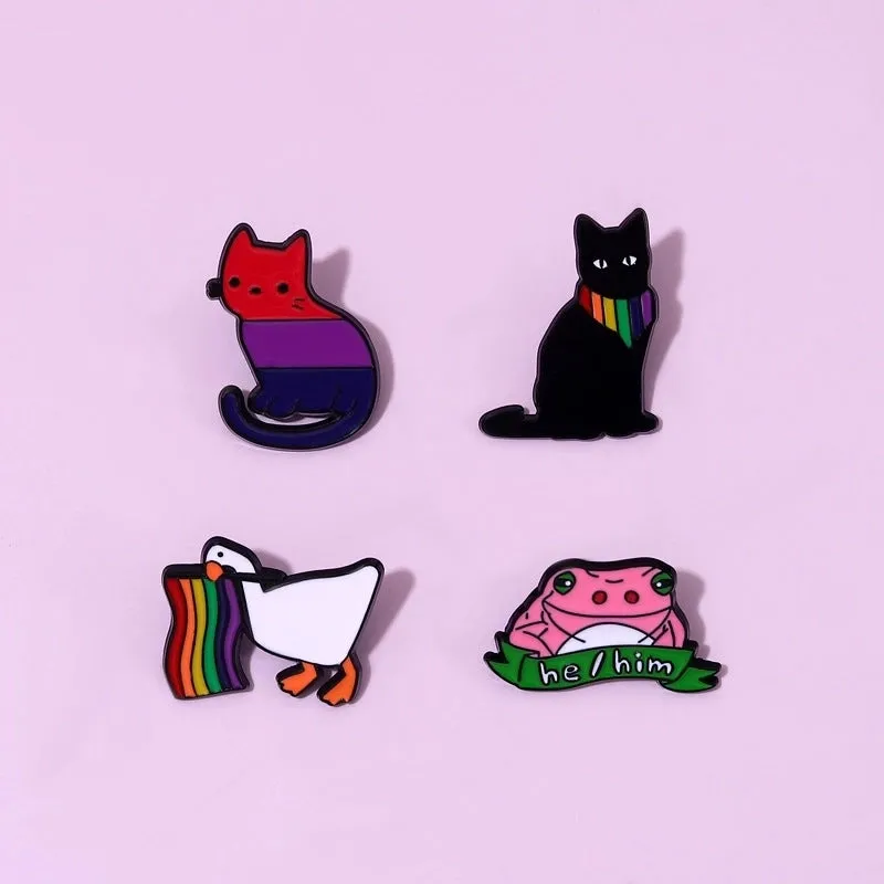 Cartoon Style Cute Cowboy Style Animal Flag Alloy Stamping Stoving Varnish Plating Unisex Brooches
