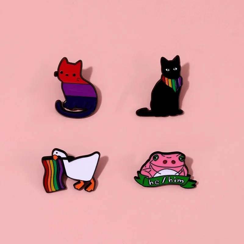 Cartoon Style Cute Cowboy Style Animal Flag Alloy Stamping Stoving Varnish Plating Unisex Brooches