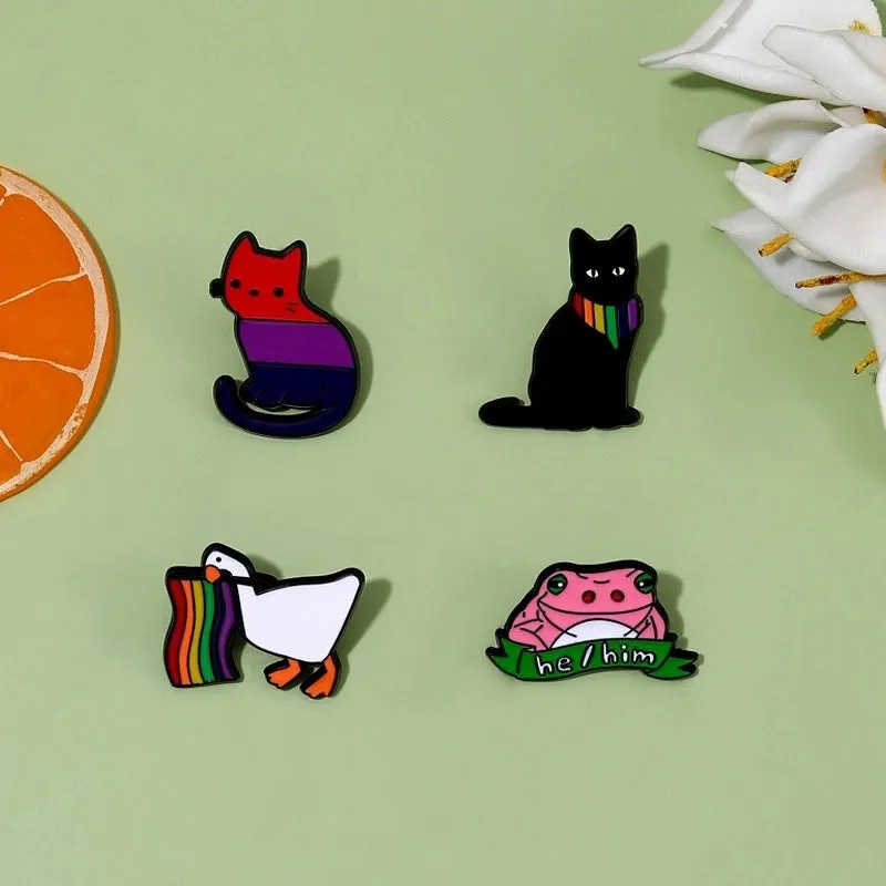 Cartoon Style Cute Cowboy Style Animal Flag Alloy Stamping Stoving Varnish Plating Unisex Brooches