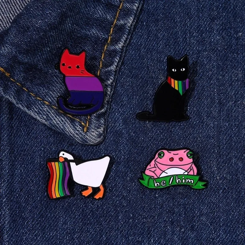 Cartoon Style Cute Cowboy Style Animal Flag Alloy Stamping Stoving Varnish Plating Unisex Brooches