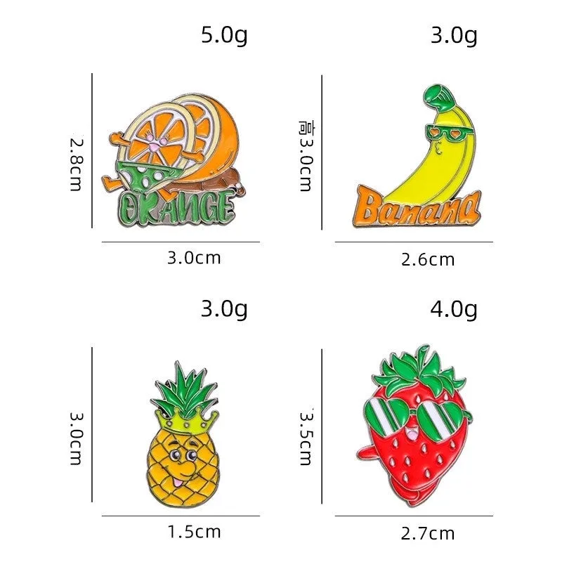 Cartoon Style Cute Pastoral Animal Fruit Alloy Stamping Stoving Varnish Plating Unisex Brooches