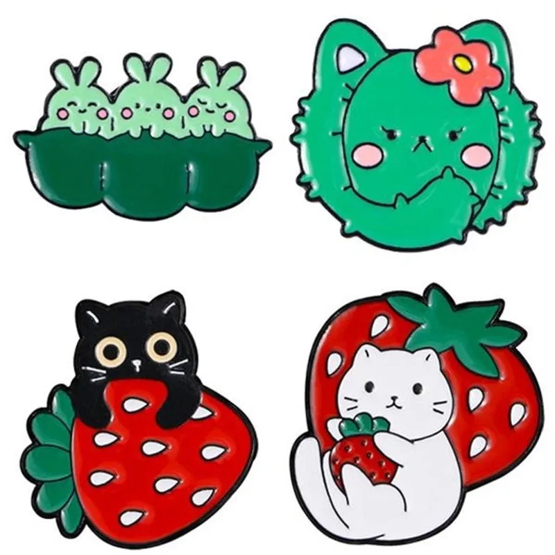 Cartoon Style Cute Pastoral Animal Fruit Alloy Stamping Stoving Varnish Plating Unisex Brooches