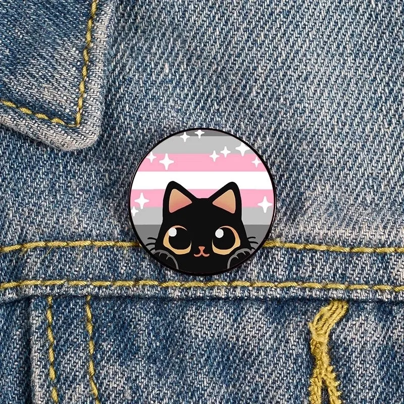 Cartoon Style Pin Animal Cat Metal Printing Unisex Brooches
