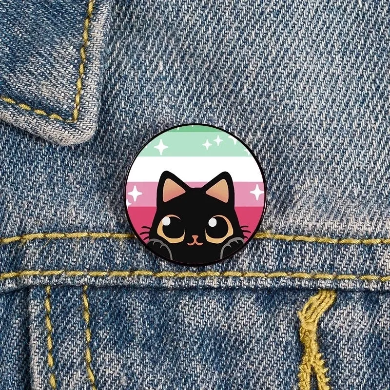 Cartoon Style Pin Animal Cat Metal Printing Unisex Brooches