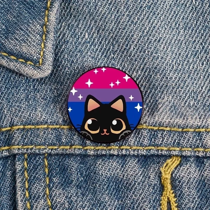 Cartoon Style Pin Animal Cat Metal Printing Unisex Brooches