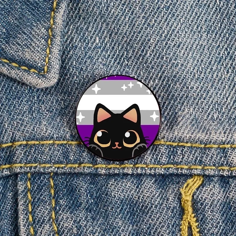 Cartoon Style Pin Animal Cat Metal Printing Unisex Brooches