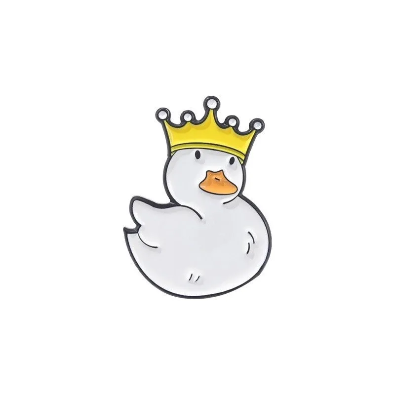 Cartoon Style Pin Animal Duck Alloy Stoving Varnish Unisex Brooches
