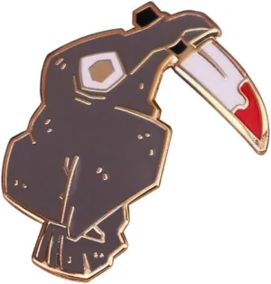 Crow and Knife Brooch Horror Animal Killer Badge Hard Enamel Pin Cartoon Animal Bird Metal Brooch Spooky Halloween Fashion Jewelry Accessories Gift