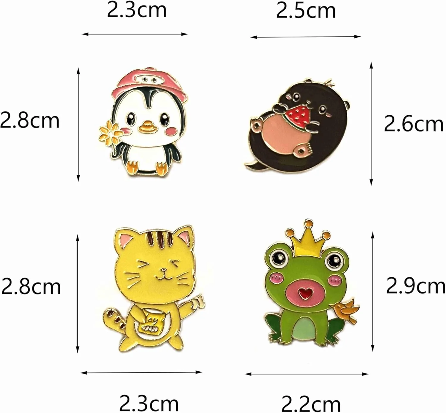 Cute Enamel Pin Set Lapel Pins Brooches Cartoon Animal Brooch Badge Pins for Clothes Bags Backpack Party Decoration Gift