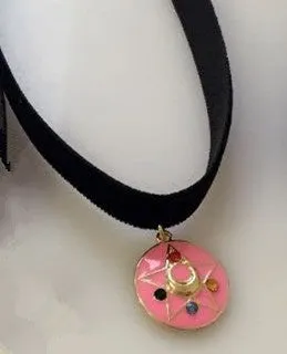 Europe and the United States jewelry wholesale Japan and South Korea series Black velvet strip animation pendant necklace