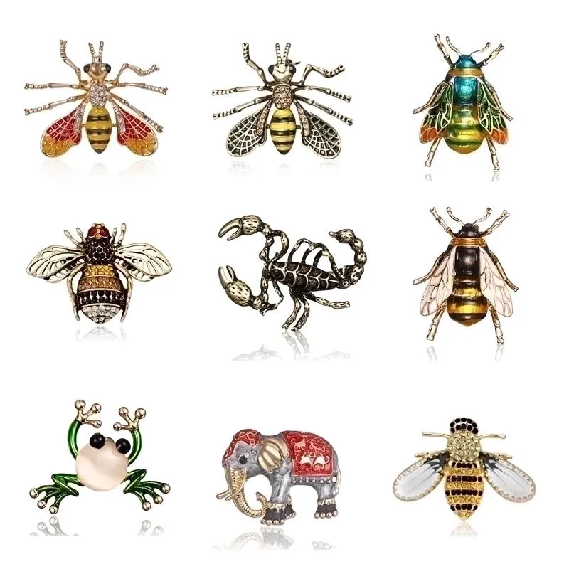 Fashion Pin Animal Alloy Plating Rhinestones Unisex Brooches