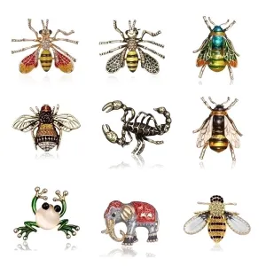 Fashion Pin Animal Alloy Plating Rhinestones Unisex Brooches