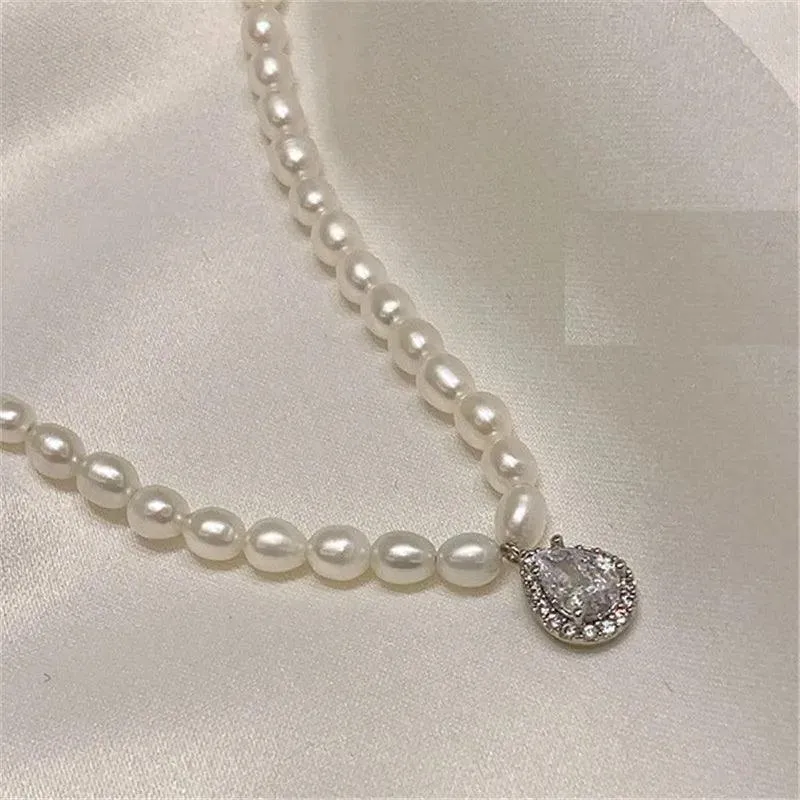 Freshwater Square Pearl Multilayer Necklace Charm Jewelry YSS0411
