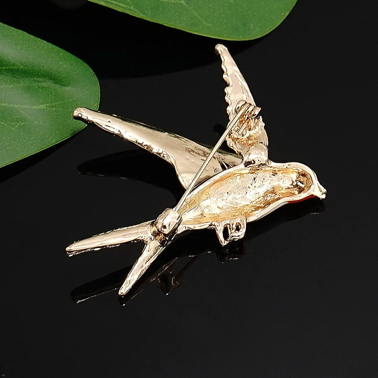Gleamart Crystal Bird Brooch Pin Rhinestone Animal Clothing Corsage for Women