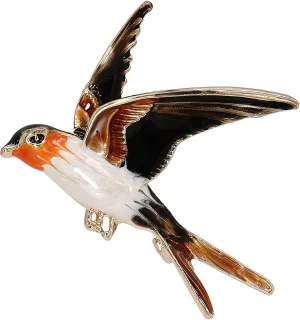 Gleamart Crystal Bird Brooch Pin Rhinestone Animal Clothing Corsage for Women