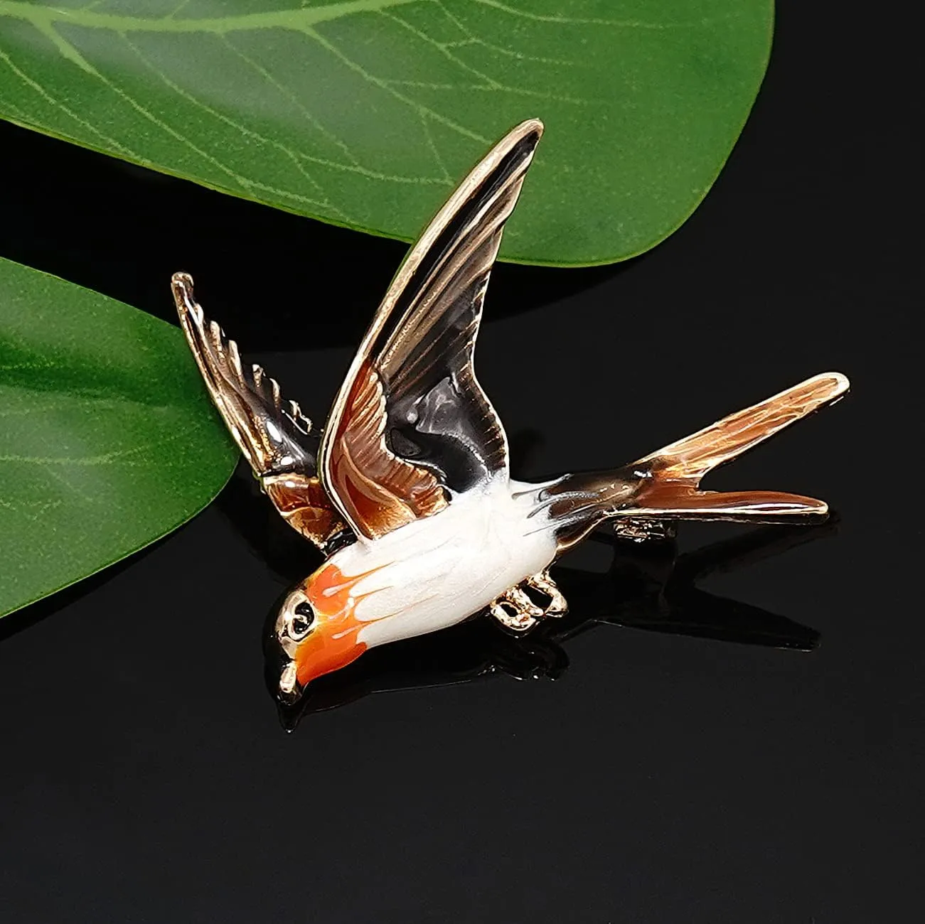 Gleamart Crystal Bird Brooch Pin Rhinestone Animal Clothing Corsage for Women