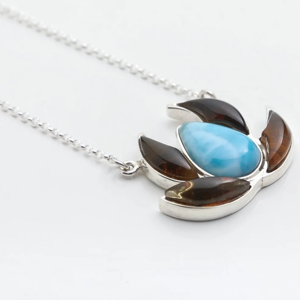 Larimar Amber Necklace Jaiba