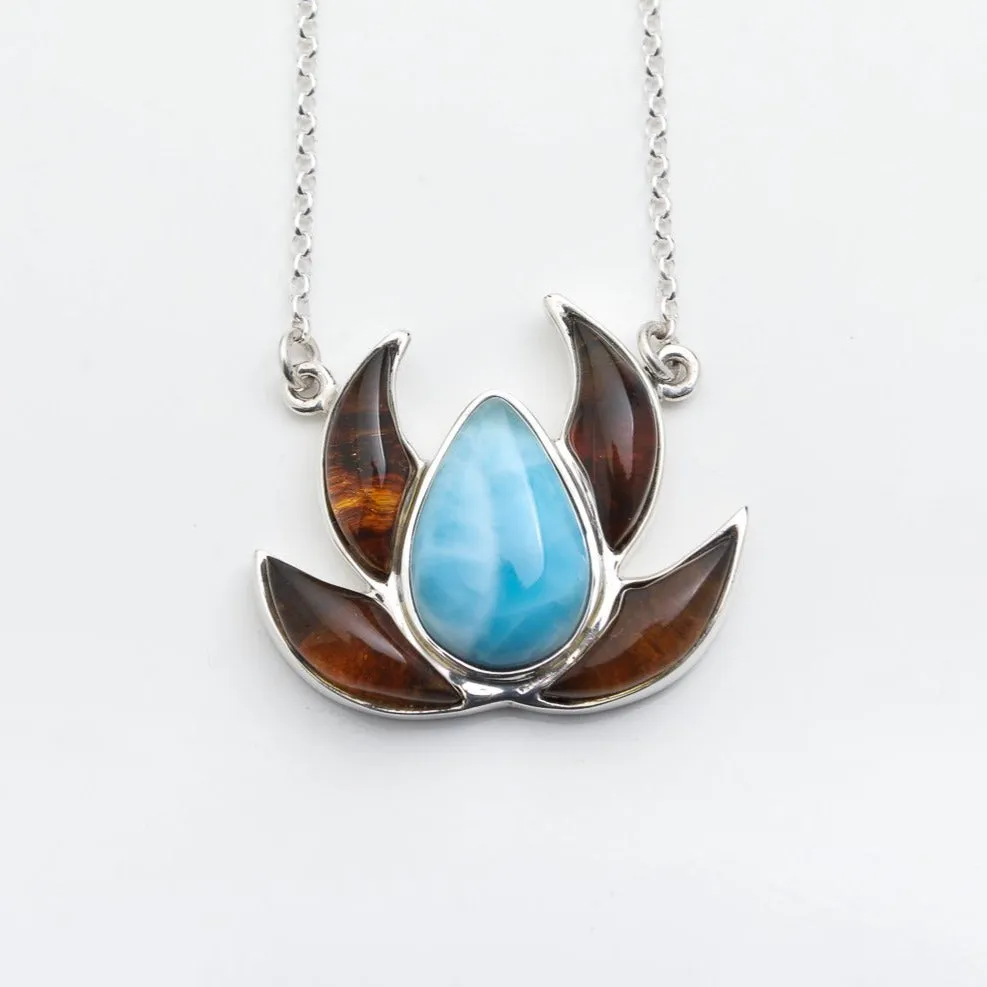 Larimar Amber Necklace Jaiba