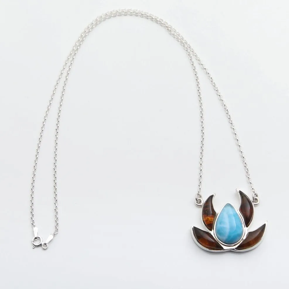 Larimar Amber Necklace Jaiba