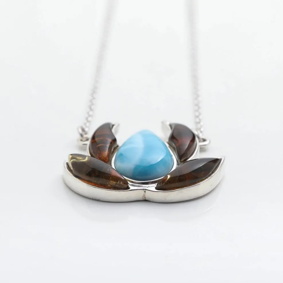 Larimar Amber Necklace Jaiba