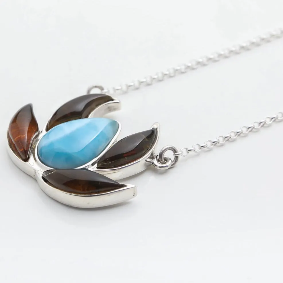 Larimar Amber Necklace Jaiba