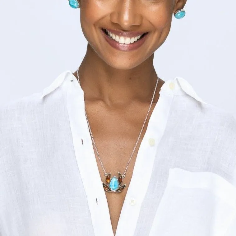 Larimar Amber Necklace Jaiba