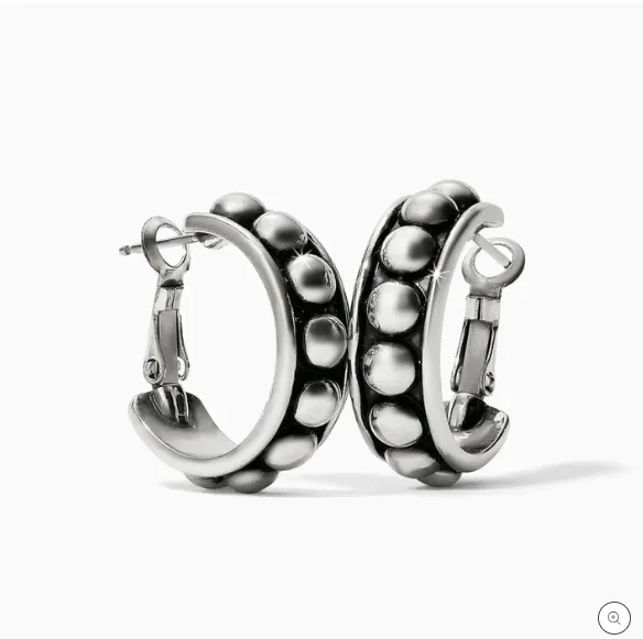 Pretty Tough Stud Medium Leverback Hoop Earrings