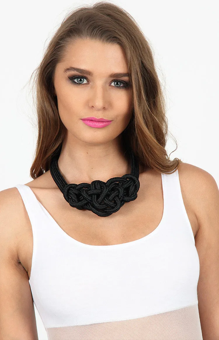 Rope Me In Necklace Black
