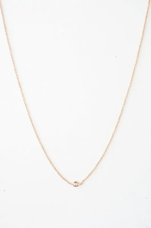Single Bezeled Crystal Necklace