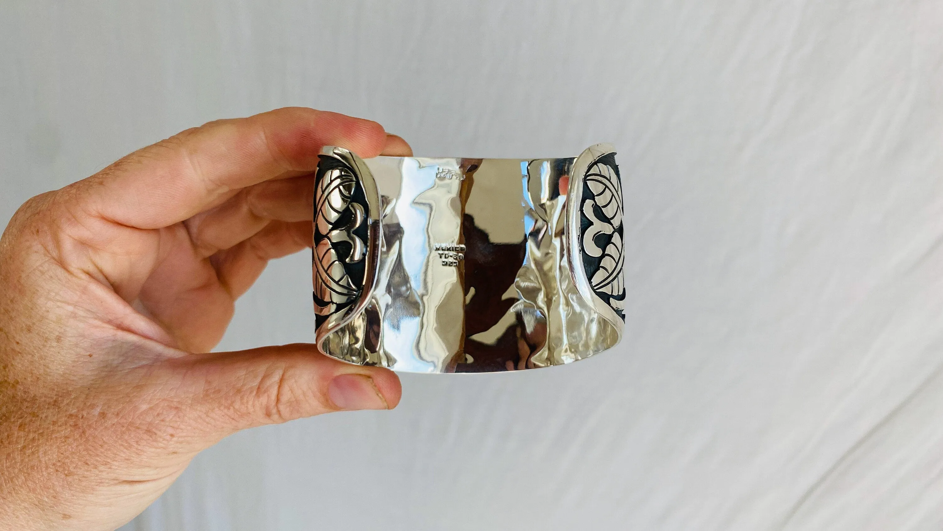 Taxco Sterling Silver Cuff. Botanical. Fabulous