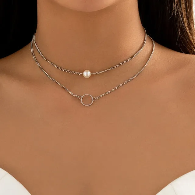 Trendy Gold Color Petals Shape Neck Chain Choker Necklace for Women