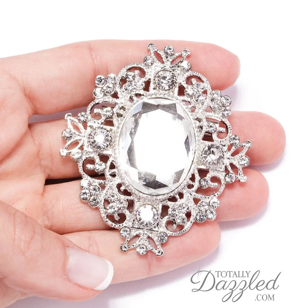 VINTAGE CRYSTAL BROOCH 10 Pack