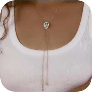 Western Cowgirl Hat Necklace for Women Gold Silver Dainty Bolo Tie Cowboy Necktie Accessories Small Charm Pendant Adjustable Long Chain Y Necklaces Trendy Country Jewelry Gifts